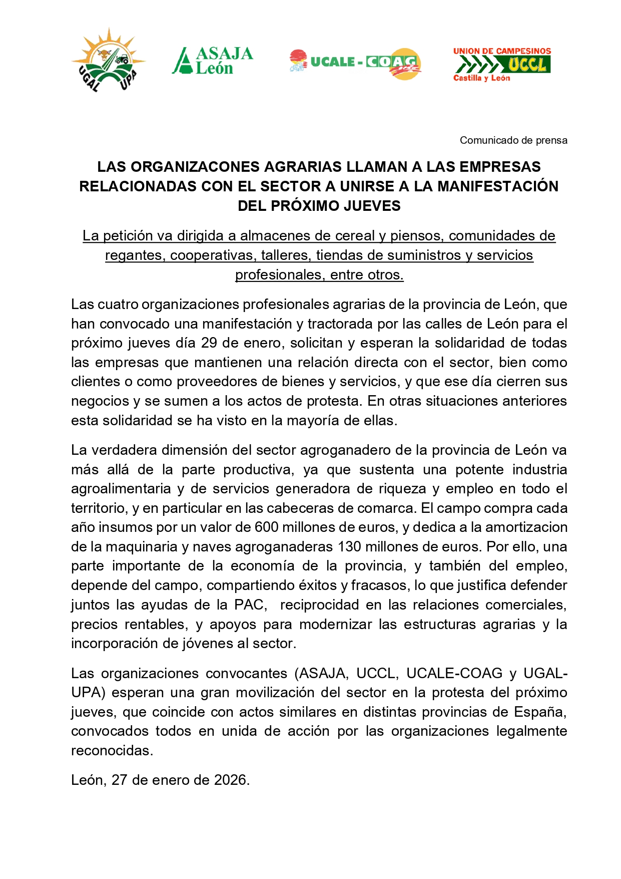 COMUNICADO PRENSA